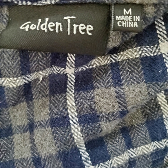 Mens Golden Tree Button Up Hooded Flannel Jacket size medium multicored - Picture 6 of 6